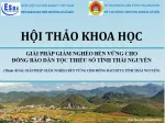 Giải pháp giảm nghèo bền vững cho đồng bào dân tộc thiểu số tỉnh Thái Nguyên